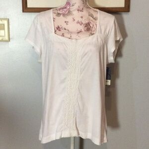 Bass White Crocheted Top